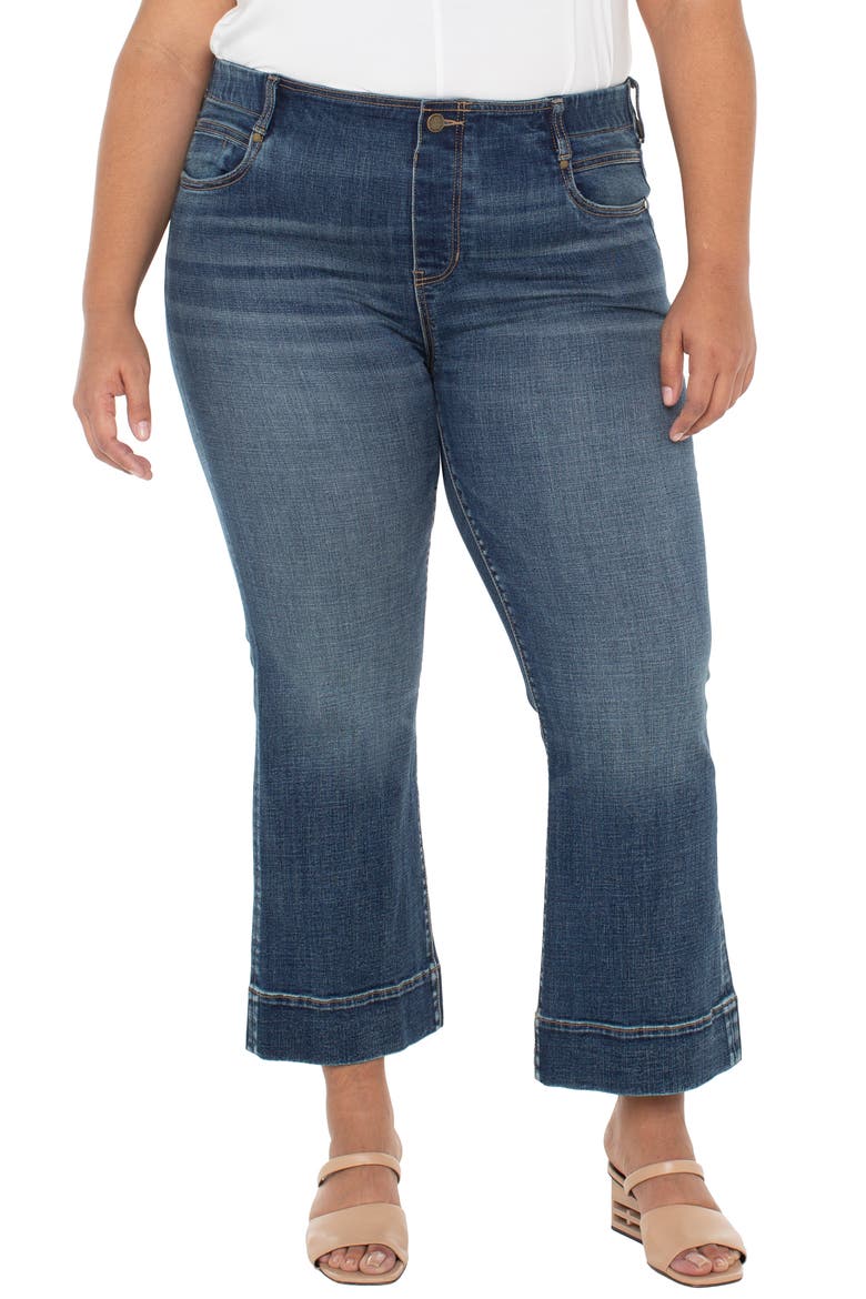 Gia Glider Pull-On Crop Flare Jeans, Main, color, AMANA