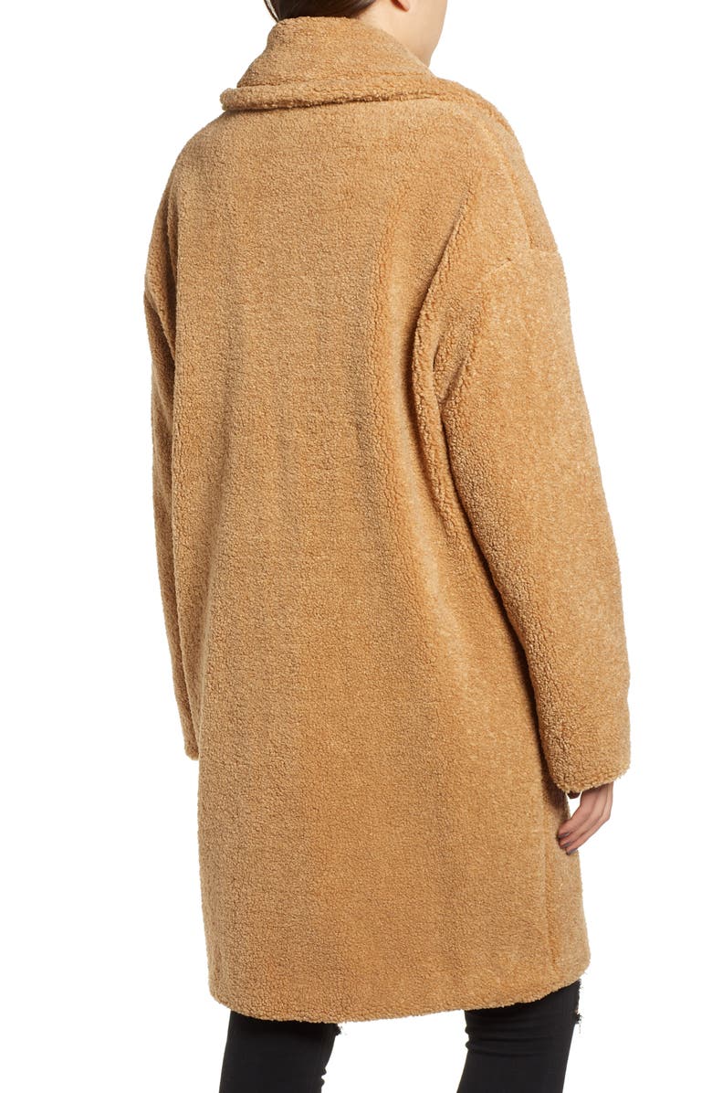 KENDALL + KYLIE Faux Fur Teddy Coat, Alternate, color, 