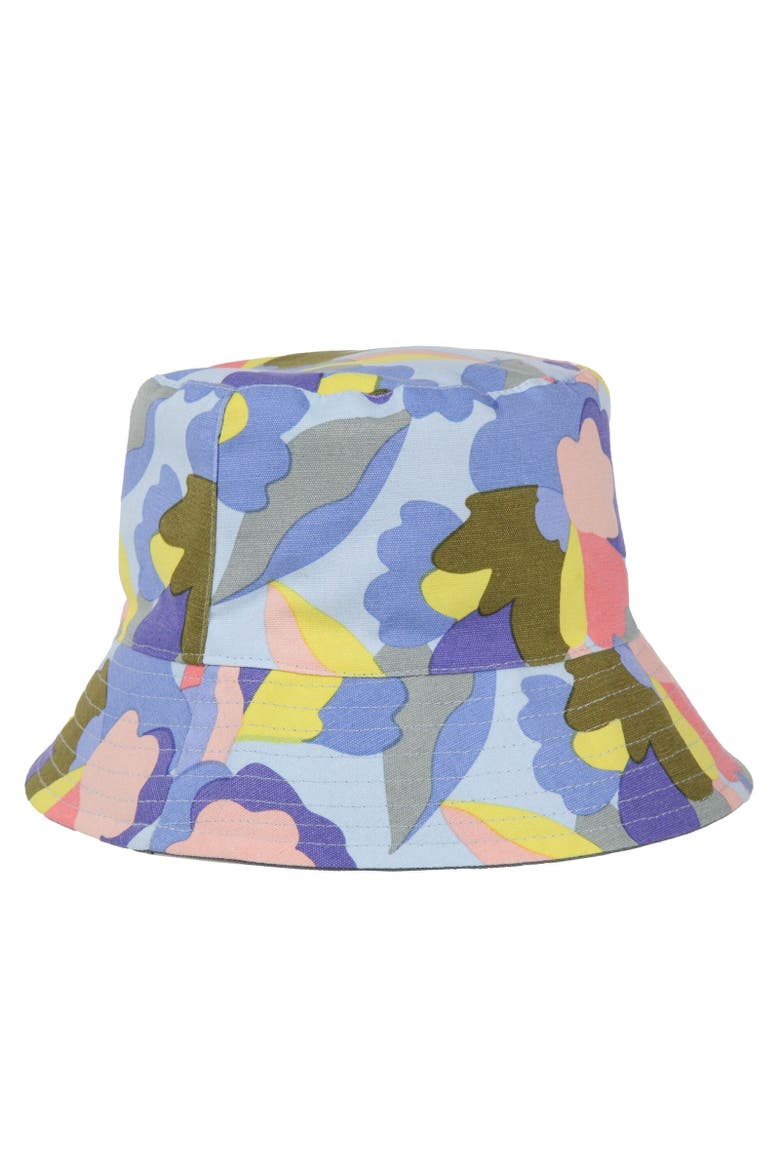 Abstract Floral Reversible Bucket Hat, Alternate, color, Green Milieu