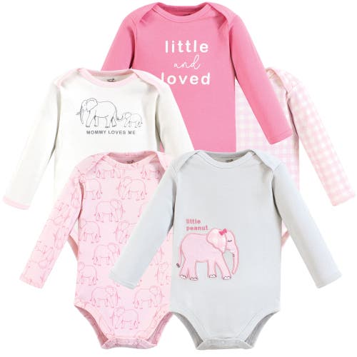 Touched By Nature Little Soft Organic Cotton Long-sleeve One-piece Essentials In Pink