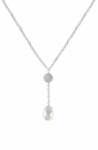 Sterling Silver Freshwater Pearl Lariat Necklace