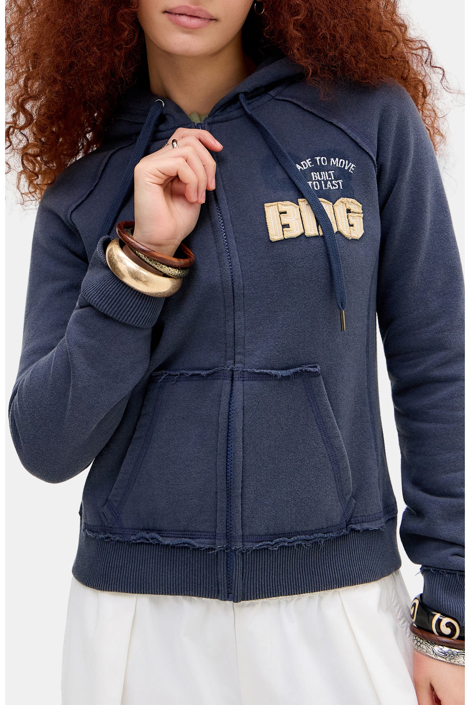 Bar Front Graphics BDG Urban Outfitters Graphic Appliqué Zip Front Sweatshirt (Women ...