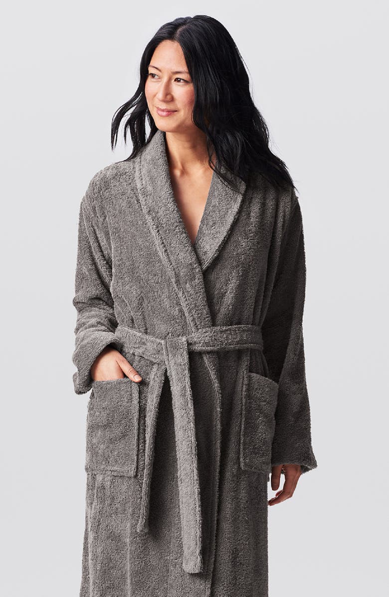 Coyuchi Gender Inclusive Cloud Loom<sup>™</sup> Organic Cotton Robe, Alternate, color, Slate