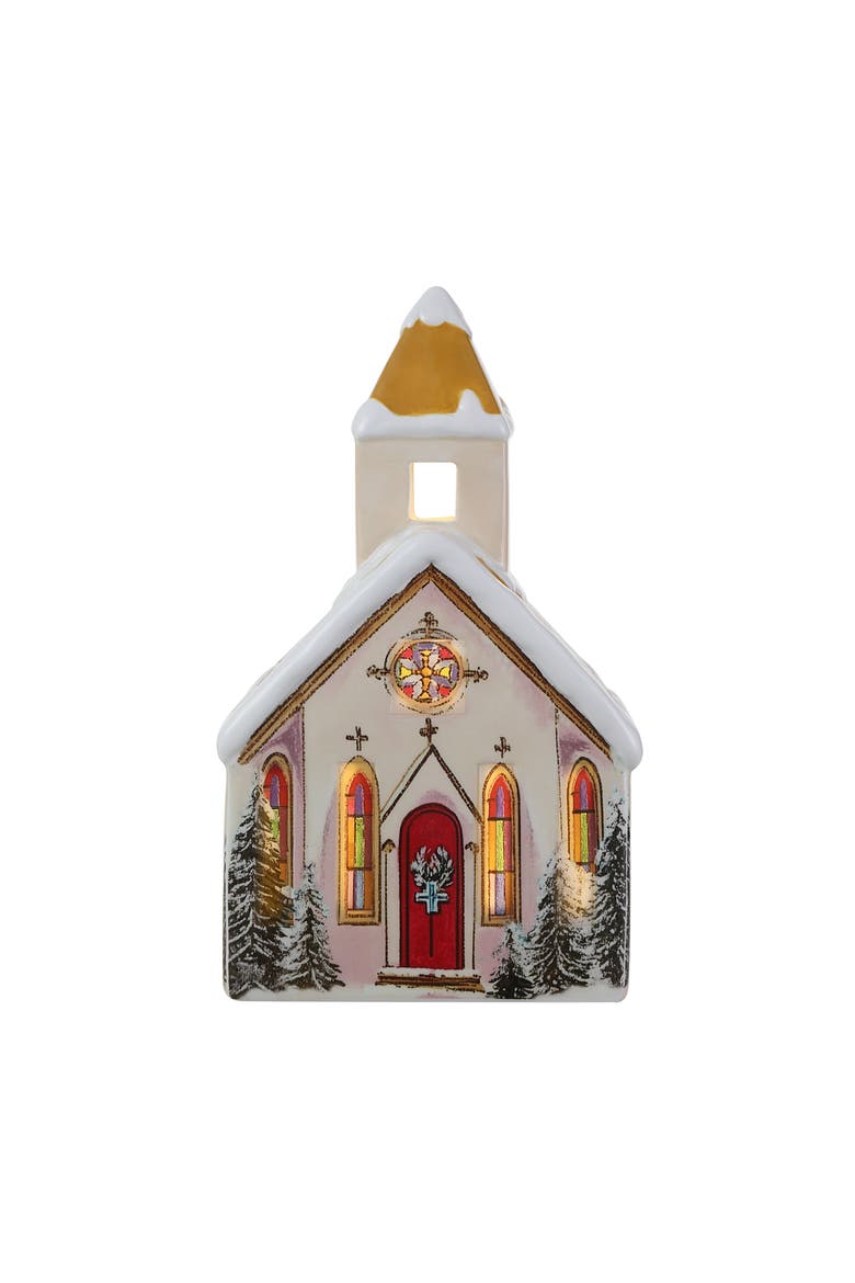 9 in. Vintage Ceramic Village - Church, Main, color, Multicolored