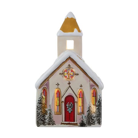 9 in. Vintage Ceramic Village - Church
