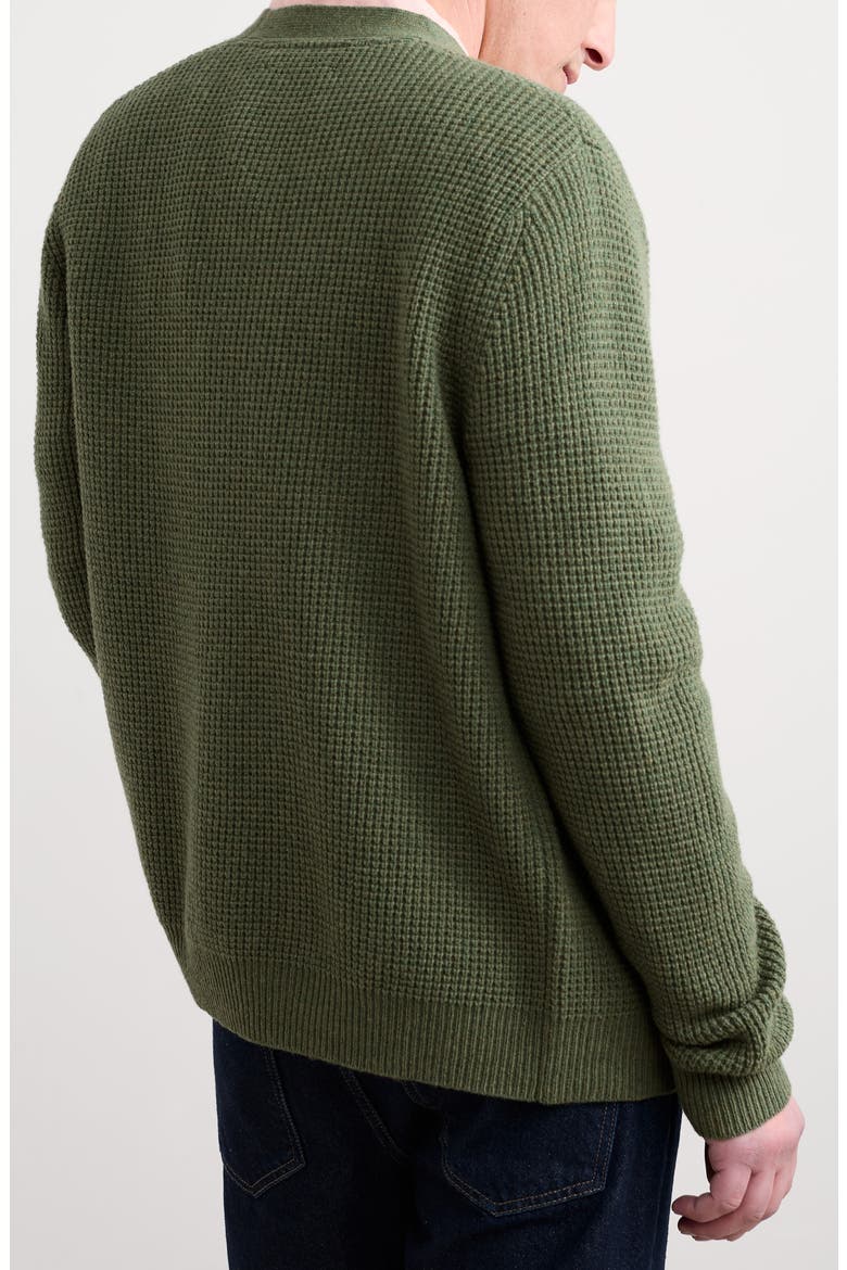 Scotts Quary Lambswool Blend Cardigan, Alternate, color, DARK TURF