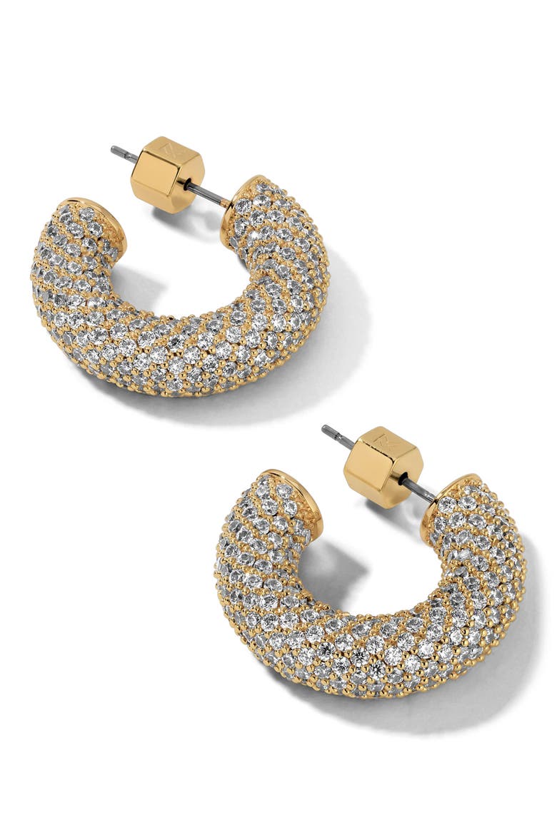 Dolly Pavè Hoop Earrings, Main, color, GOLD