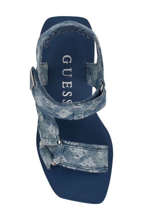 Guess Daysa Slingback Platform Wedge Sandal In Blue