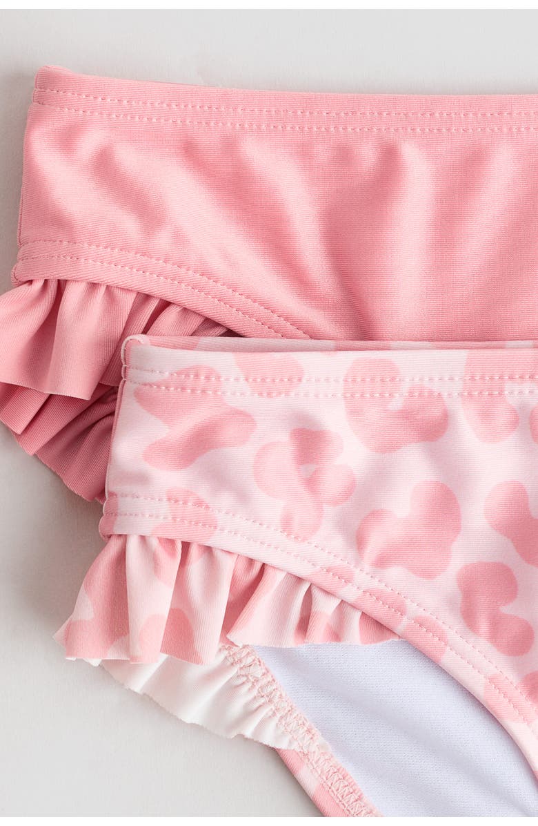 H&M 2-pack Bikini Bottoms, Alternate, color, Light Pink/Leopard Print