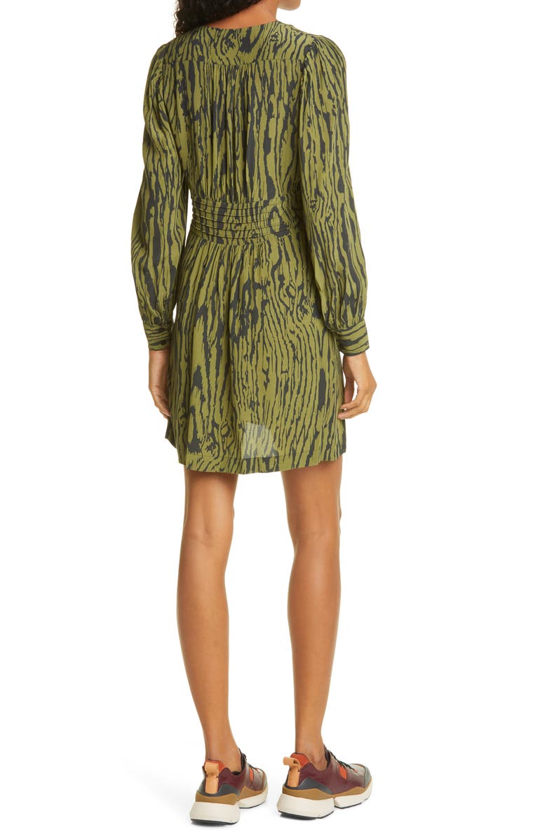 Baum und Pferdgarten Astrella Woodcut Print Long Sleeve Fit & Flare Dress, Alternate, color, 