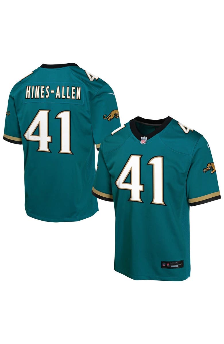 Nike Youth Nike Josh Hines-Allen Teal Jacksonville Jaguars Alternate 2 Prowler Throwback Game Jersey, Main, color, Teal
