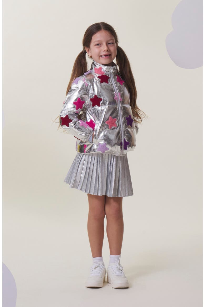Kids' Reese Puffer Jacket, Alternate, color, SILVER STARS