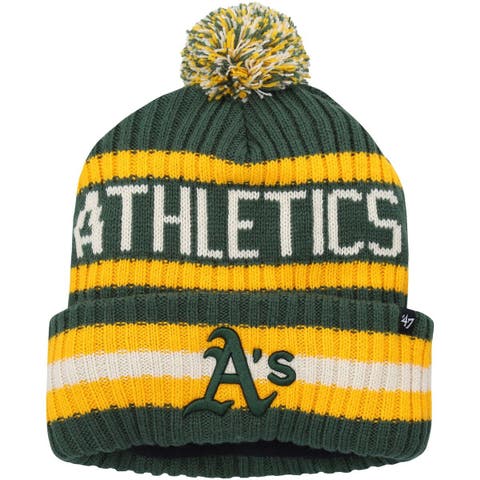 Men's '47 Green Oakland Athletics Bering Cuffed Knit Hat with Pom