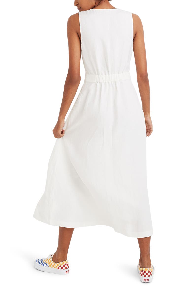 Madewell Button Waist Midi Dress, Alternate, color,
