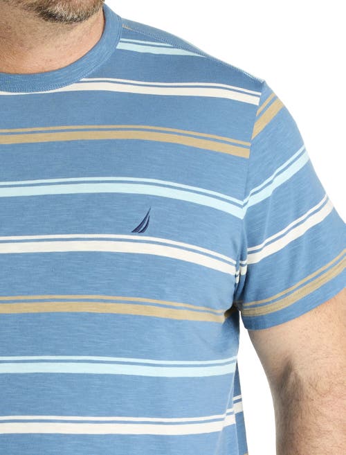 Nautica Big & Tall Striped T-shirt In Bluestern