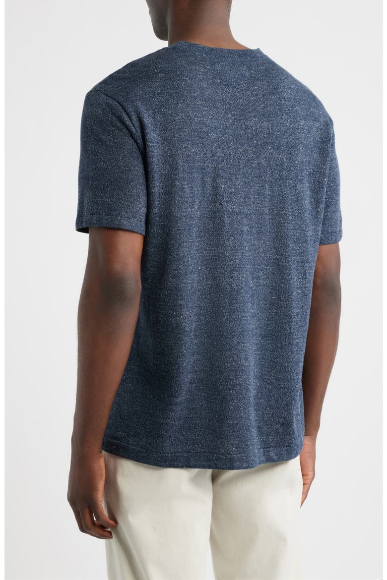 Linen & Cotton Short Sleeve Sweater Tee, Alternate, color, NAVY SAPPHIRE HEATHER
