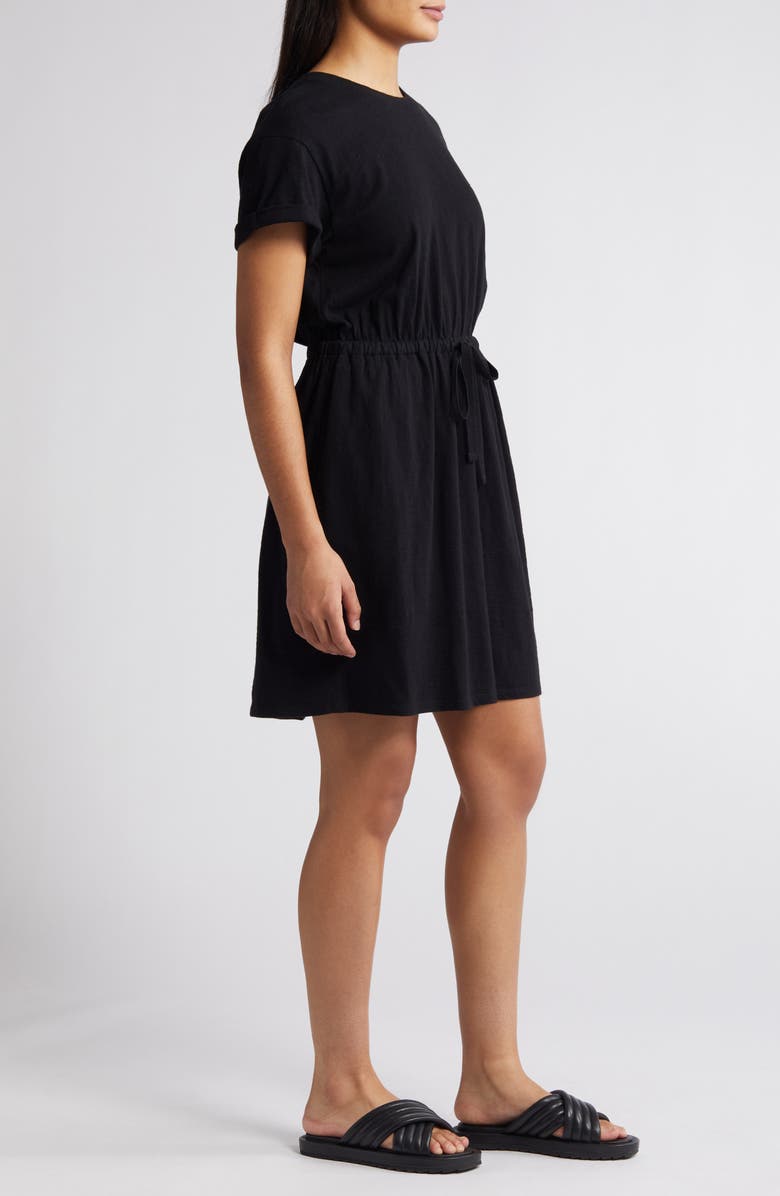 Caslon<sup>®</sup> Drawstring Waist Organic Cotton T-Shirt Dress, Alternate, color,