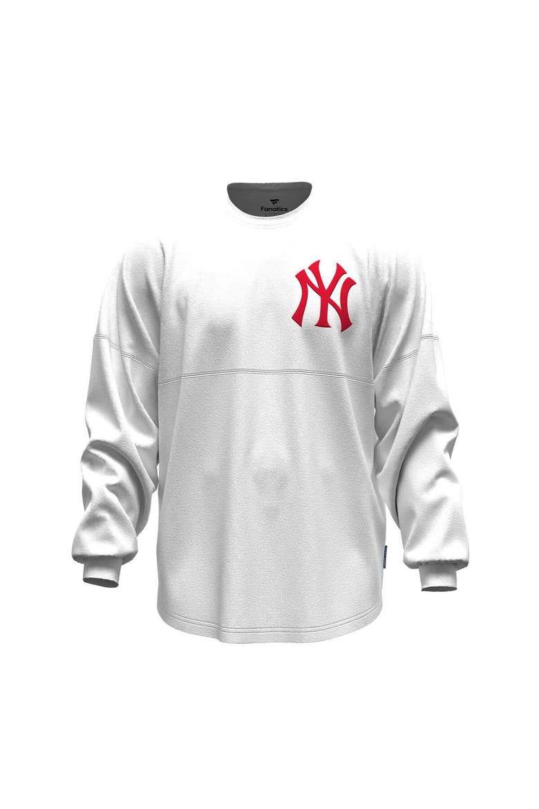 Women's Fanatics White New York Yankees Baseball Stitch Spirit Jersey Long Sleeve T-Shirt, Alternate, color, White