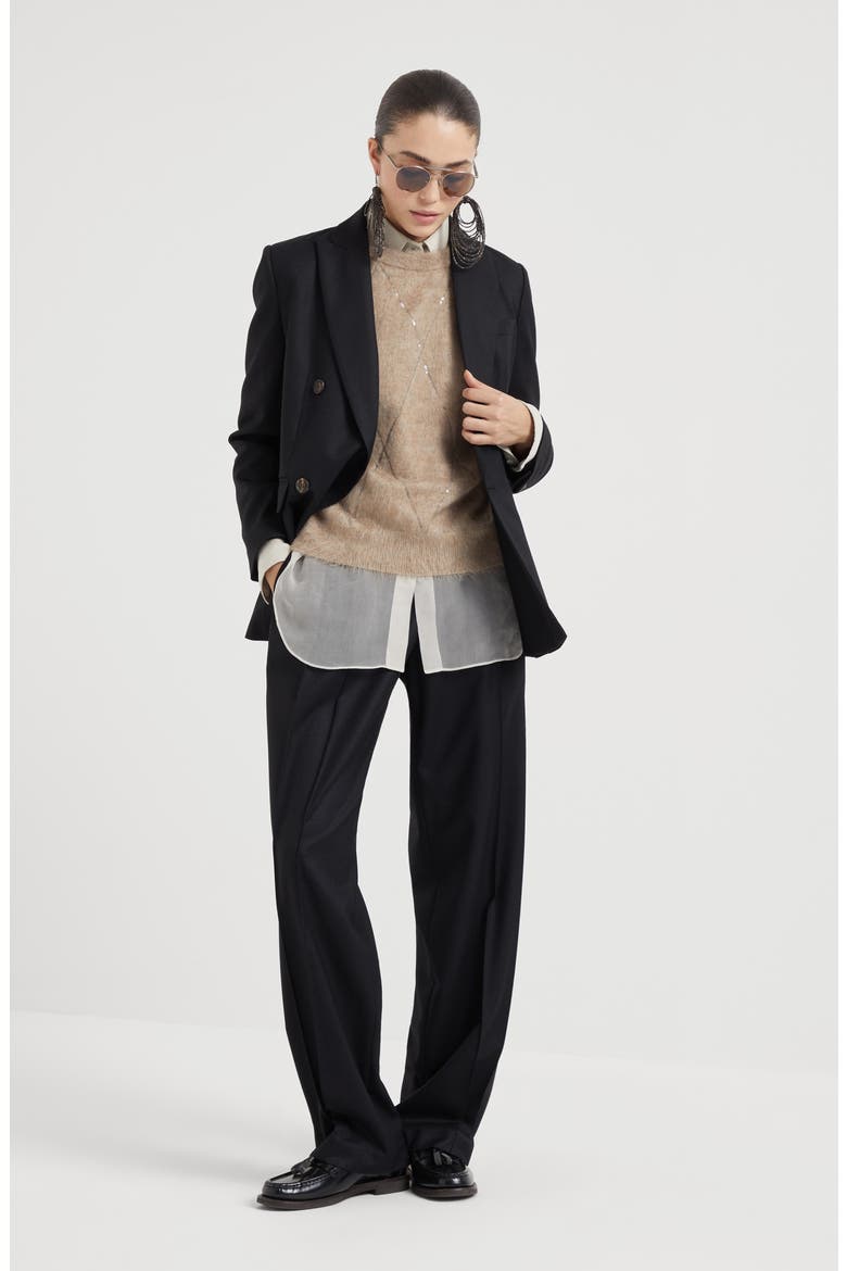 Flannel blazer, Alternate, color, Black