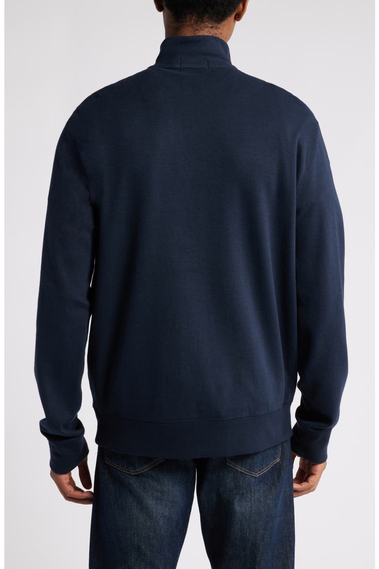Cotton Blend Quarter Zip Pullover, Alternate, color, AVIATOR NAVY