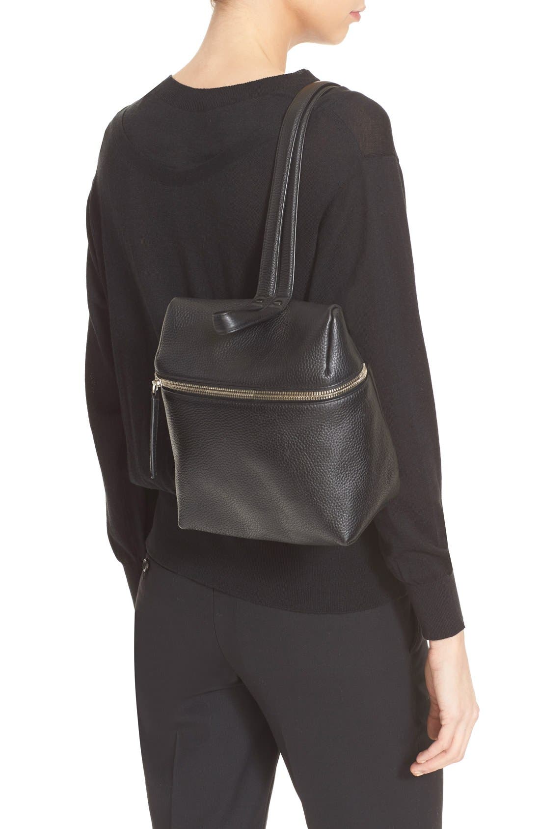 Kara Small Pebbled Leather Backpack, Alternate, color, 