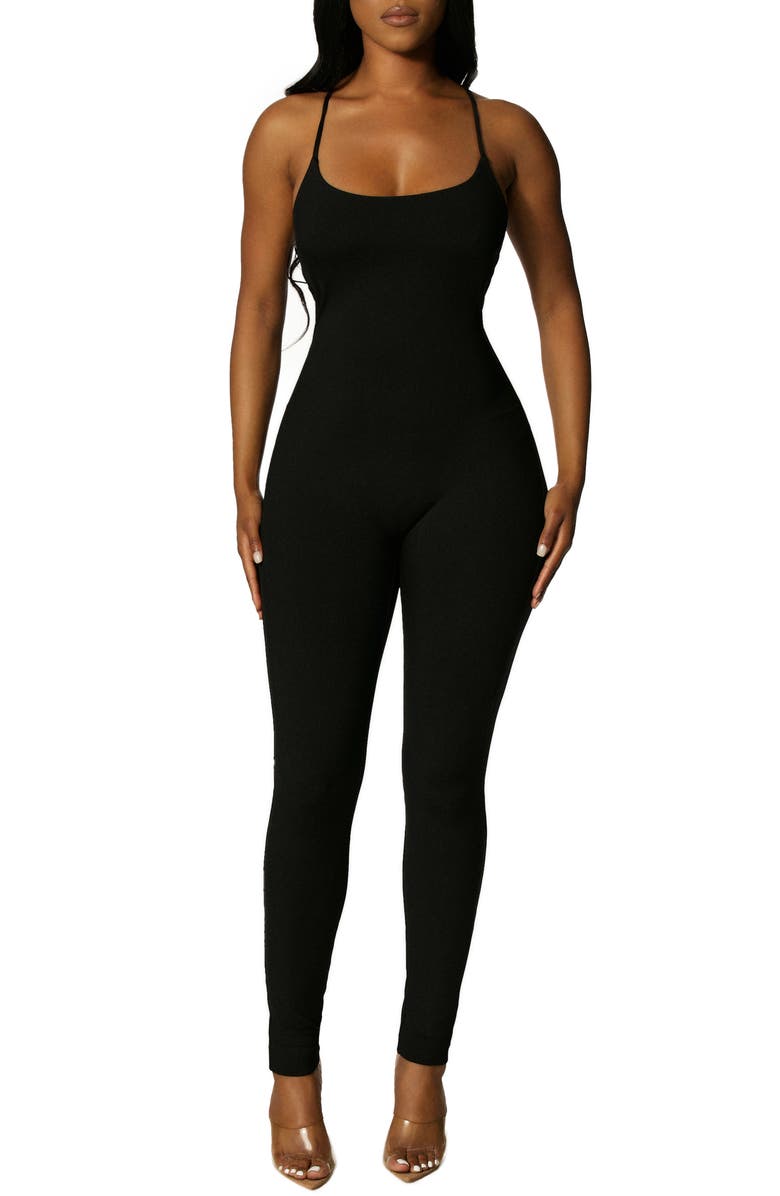 Naked Wardrobe Crossback Cami Jumpsuit, Main, color, 