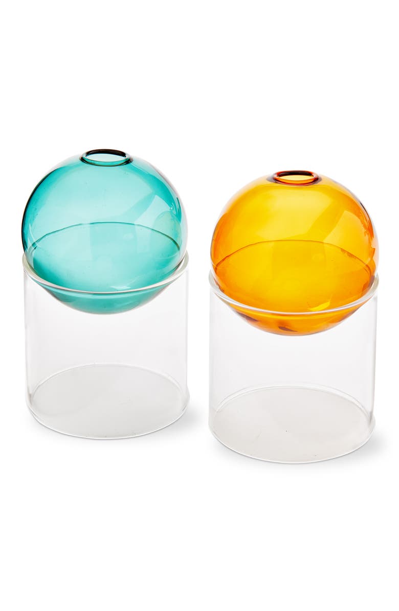 tag Multi Glass Sphere Vases Set of 2 3.15x3.15x5.1 in, Main, color, Multicolored