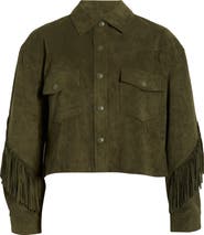 BLANKNYC Faux Suede Fringe Jacket