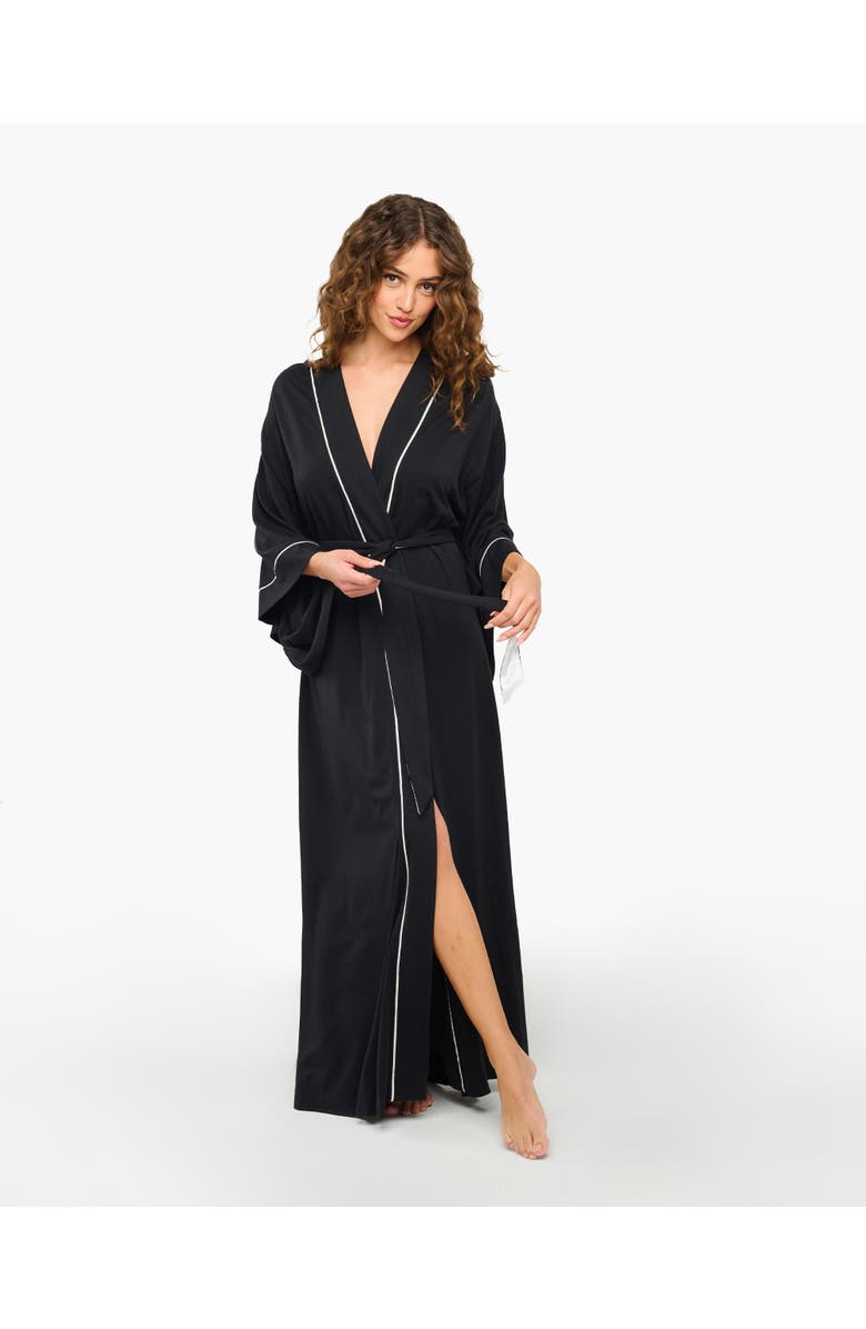 Cosabella Pima Lusso Long Robe, Alternate, color, 