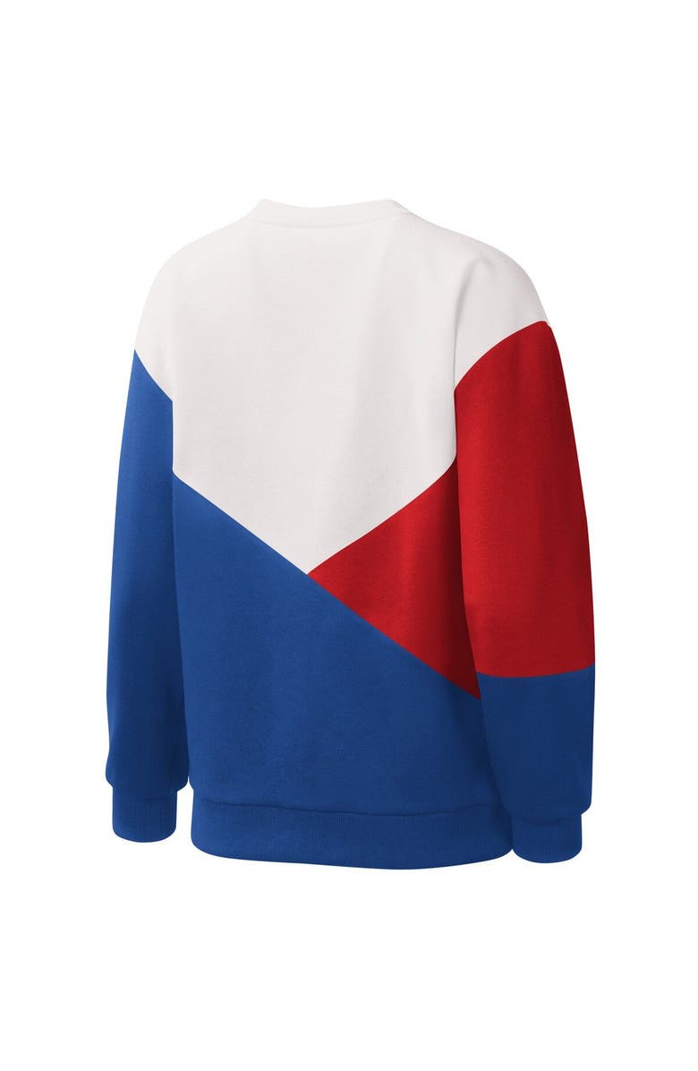 STARTER Women's Starter White/Royal Chicago Cubs Shutout Pullover Sweatshirt, Alternate, color, White