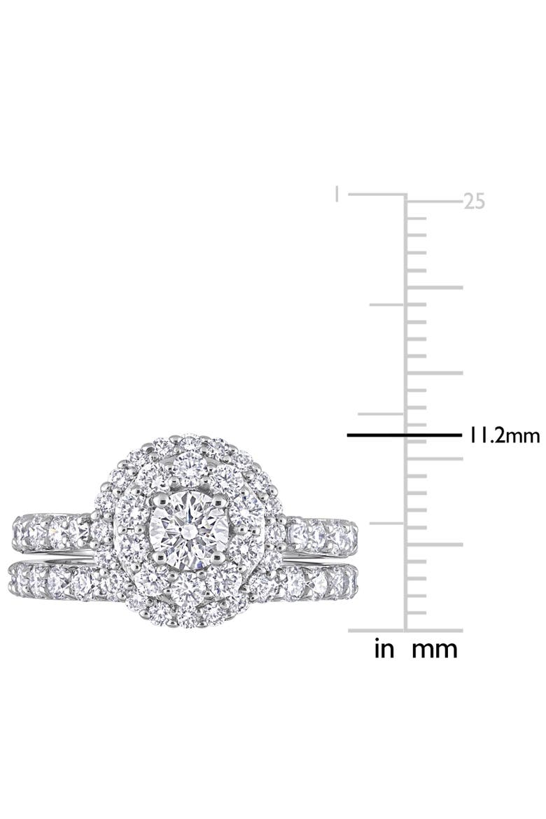 1-3/4 CTW Lab-Grown Diamond Halo Bridal Ring Set, Alternate, color, White Gold