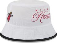 New Era Men's New Era White/Black Miami Heat 2025 NBA Draft Nylon Bucket Hat
