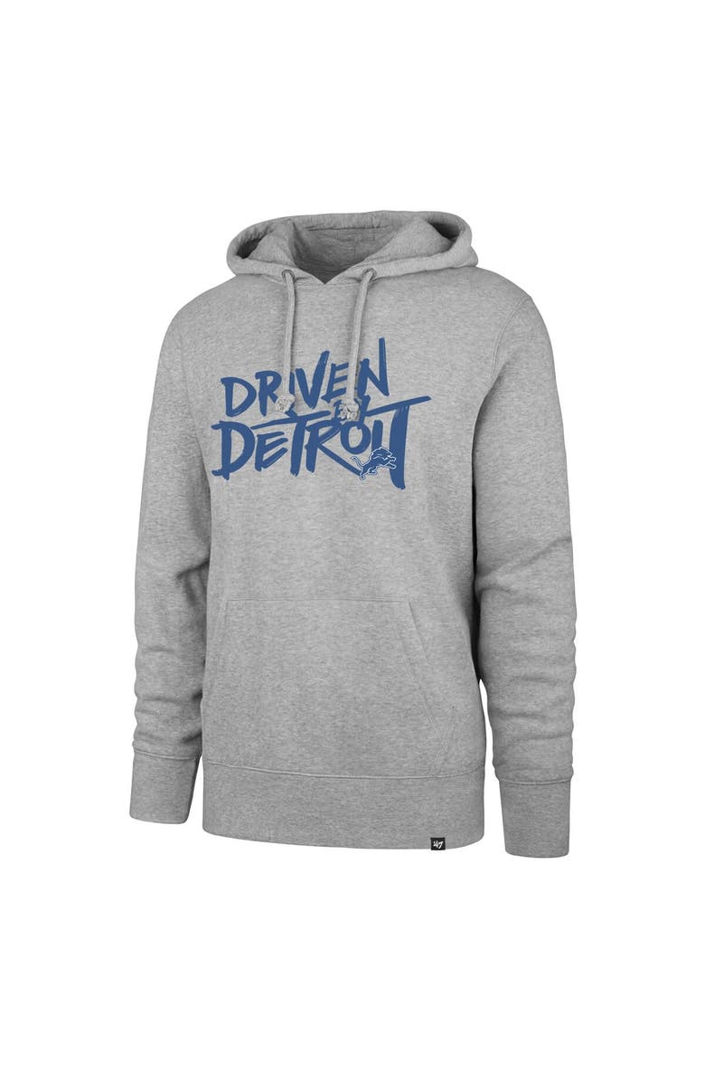 '47 Men's '47 Gray Detroit Lions Driven by Detroit Pullover Hoodie, Alternate, color, Heather Gray