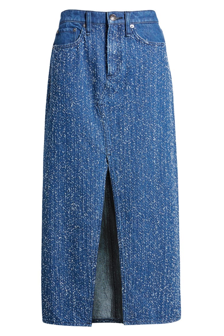 Clara Vented Denim Maxi Skirt, Alternate, color, MIDTWEED