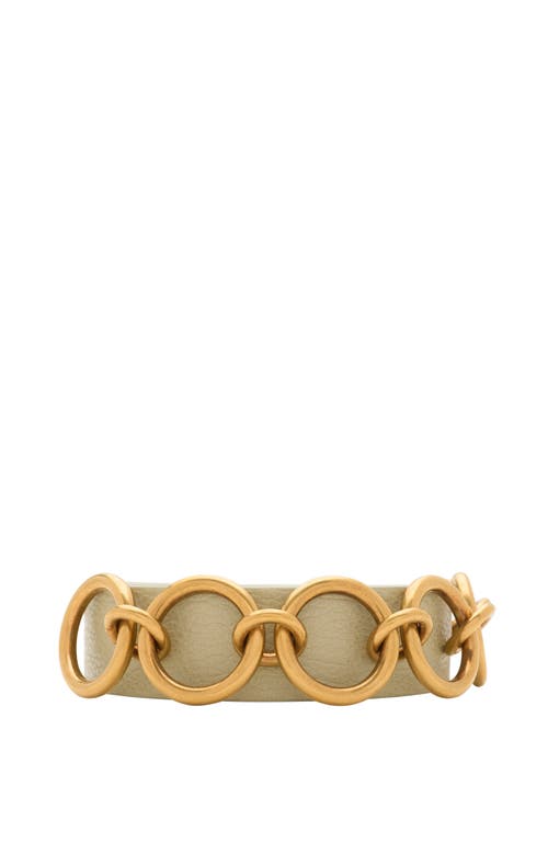 Burberry Leather Ring Belt In Hunter