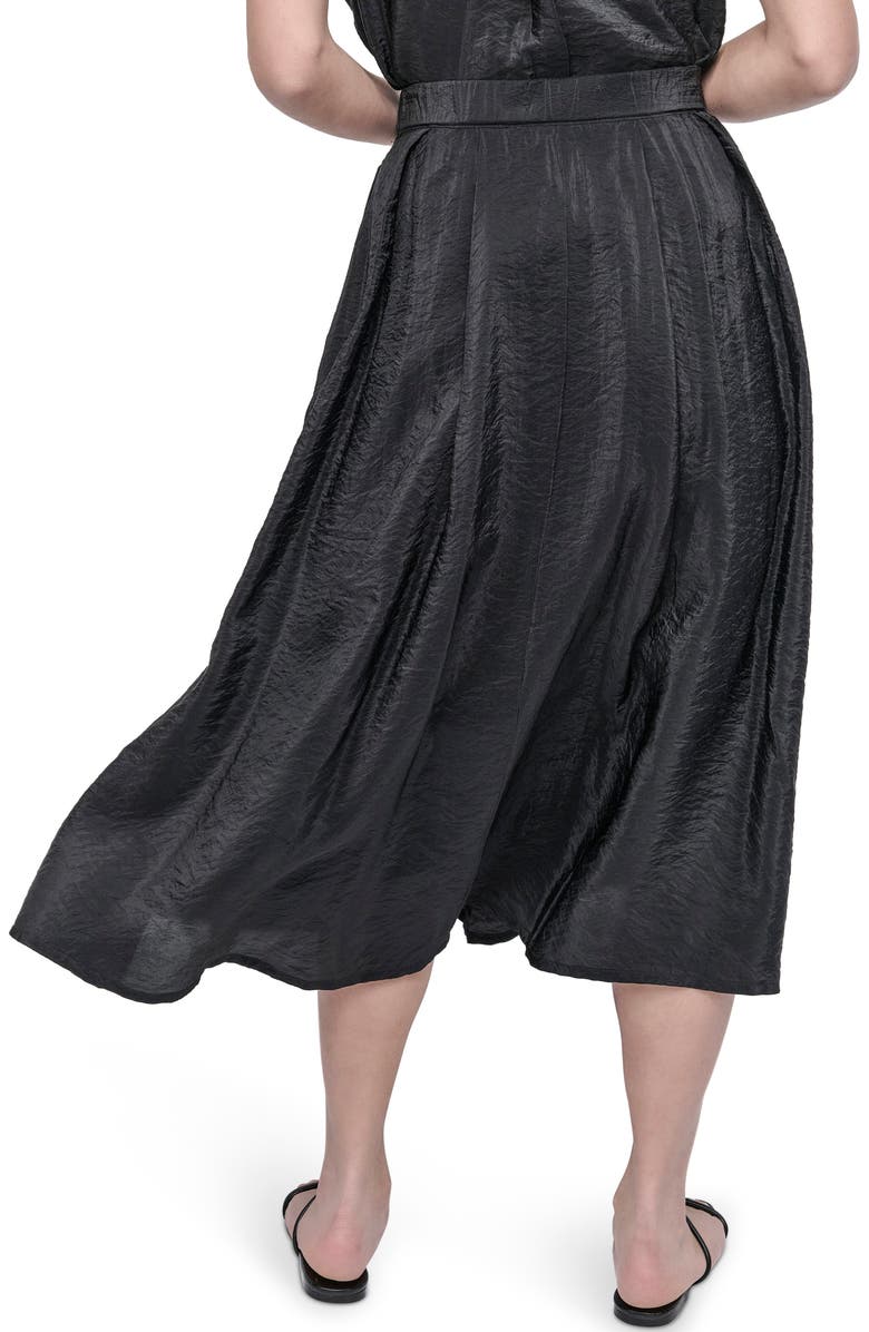 DKNY Zip Front Crinkled Satin Skirt, Alternate, color, 