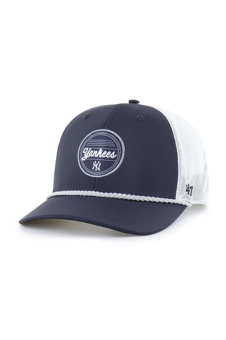Men's '47 Navy/White New York Yankees Fairway Trucker Adjustable Hat, Main, color, Navy