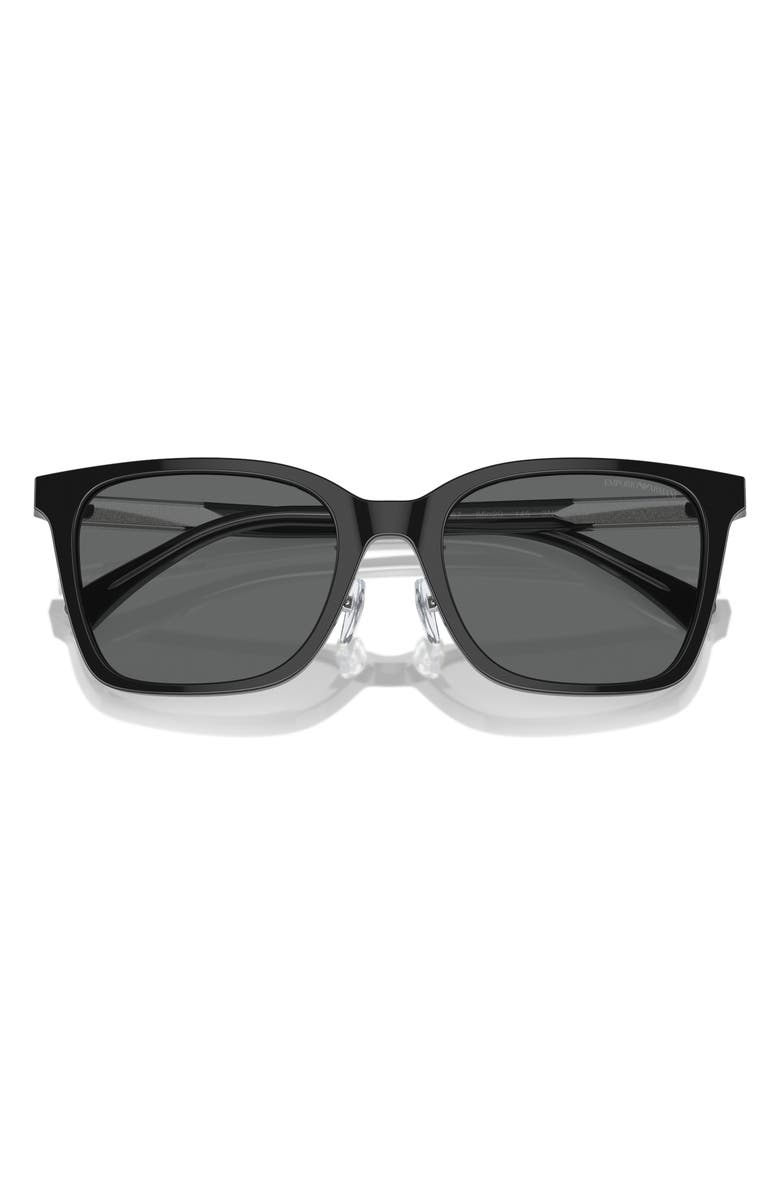 Emporio Armani 55mm Square Sunglasses, Alternate, color, Shiny Black / Dark Grey