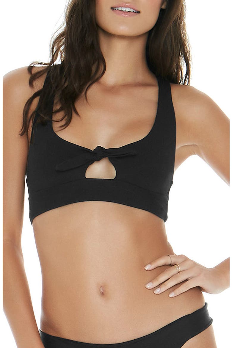 L Space Tara Ribbed Bikini Top, Alternate, color, BLACK