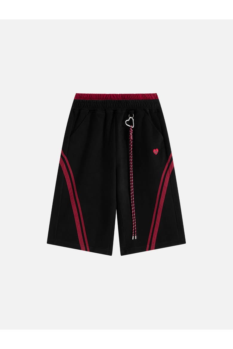 Baggy Longline Sweat Shorts, Alternate, color, Black