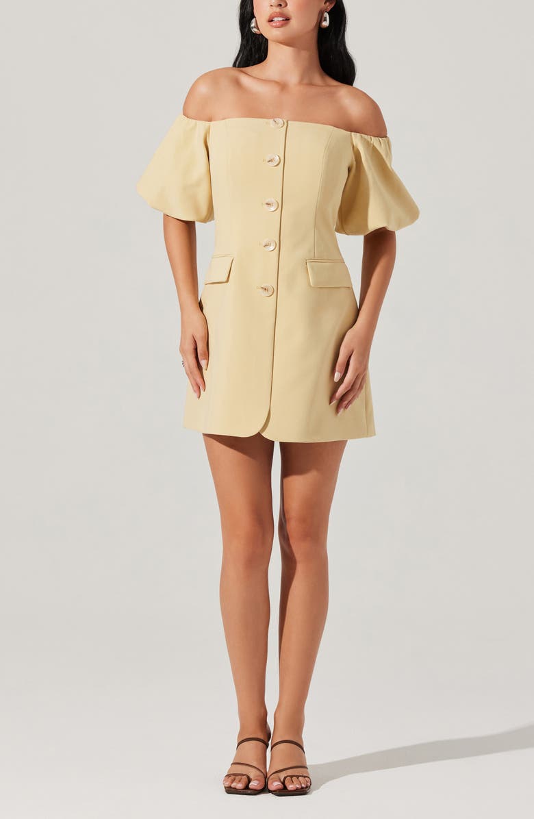 ASTR the Label Biviana Strapless Minidress, Alternate, color, Butter Yellow