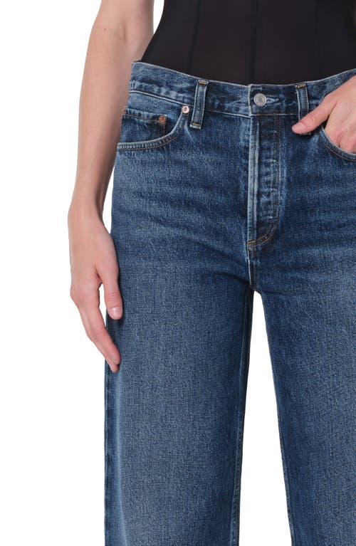 Agolde Arc High Rise Loose Wide Leg Jeans In Short Wave In Blue