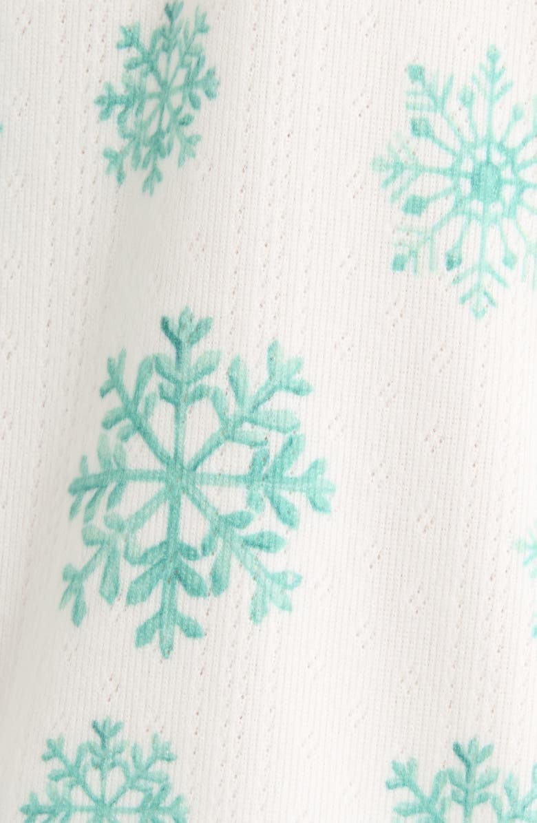 PJ Salvage Snowflake Wishes Brushed Pointelle Pajamas, Alternate, color, Ivory
