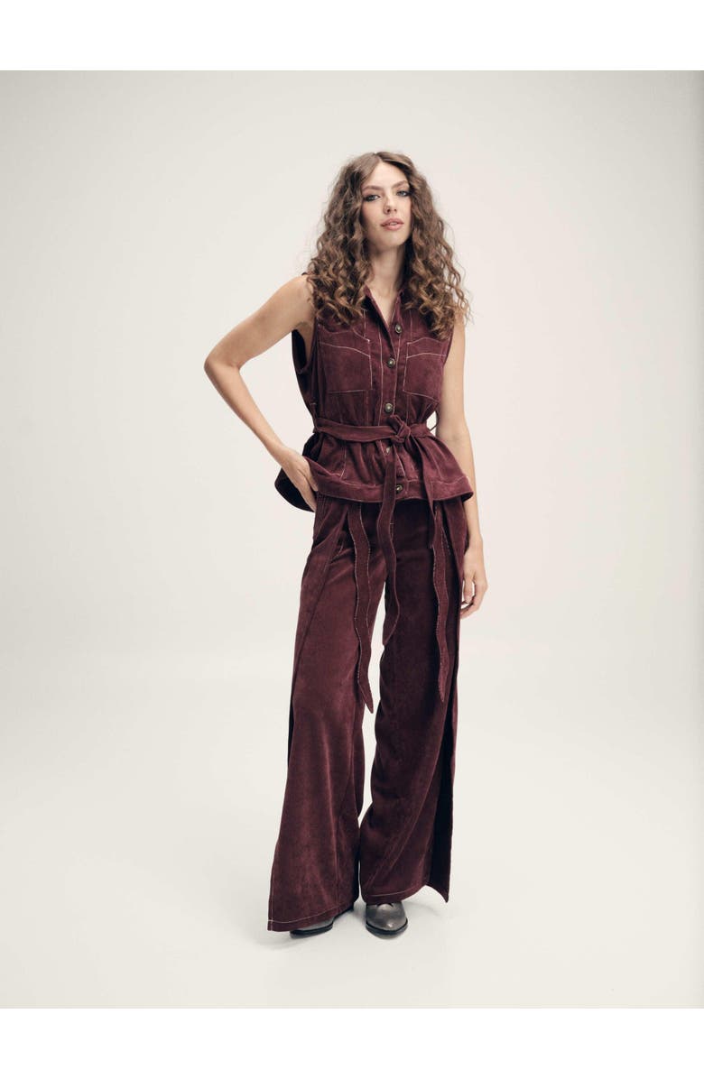 Zierra Leona Viboraire Pant, Alternate, color, Burgundy