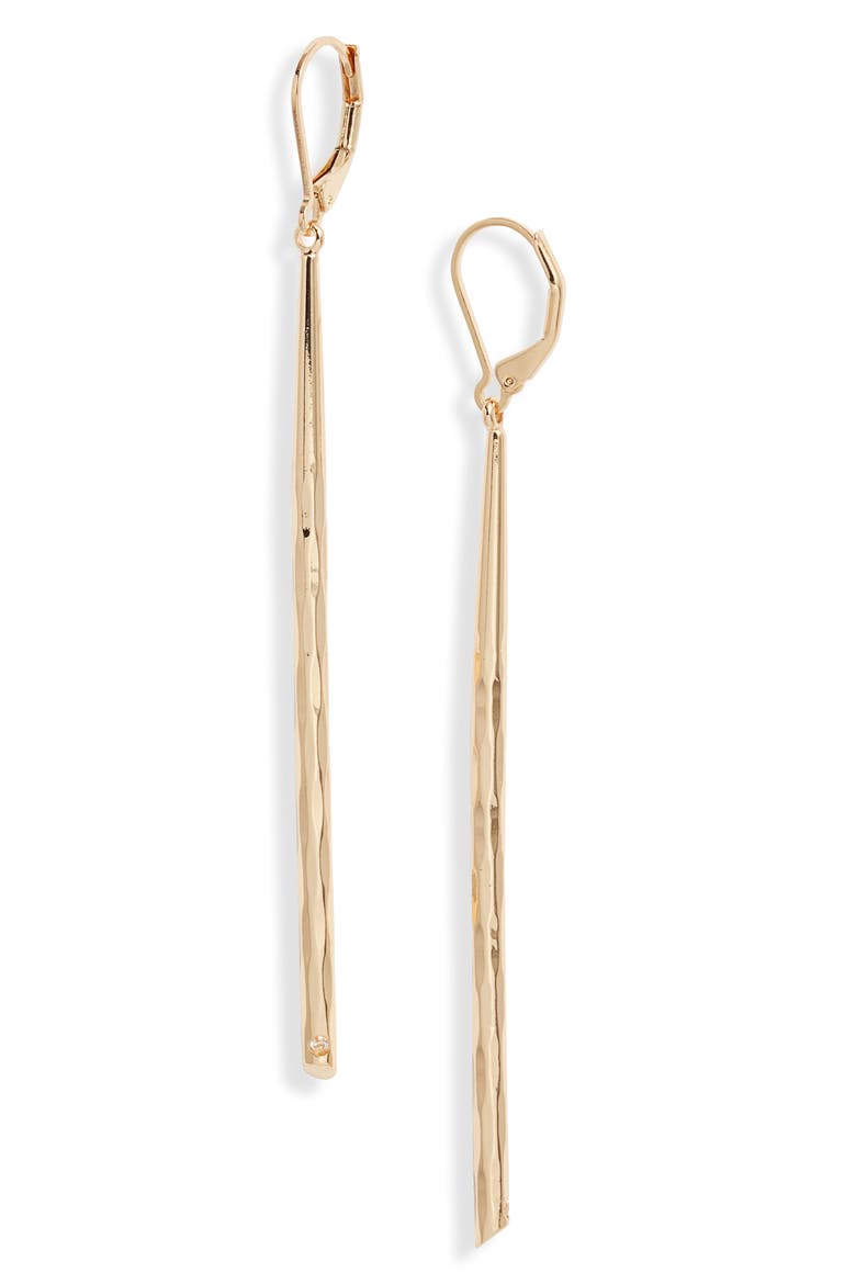 Twisted Bar Linear Earrings, Main, color, GOLD