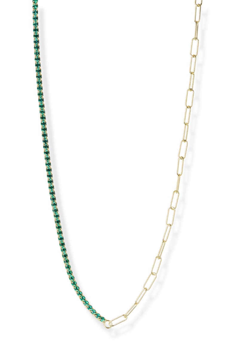 Argento Vivo Sterling Silver Half Cubic Zirconia Tennis Necklace, Alternate, color, 