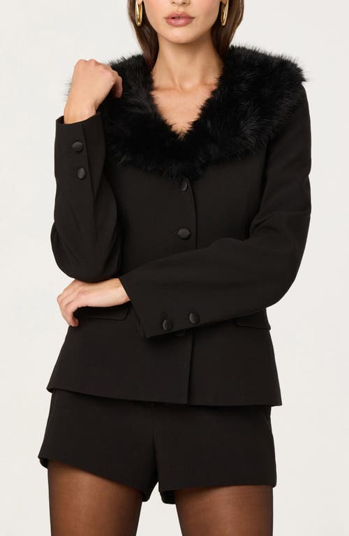 Astr The Label Stefani Jacket With Removable Faux Fur Collar In Black