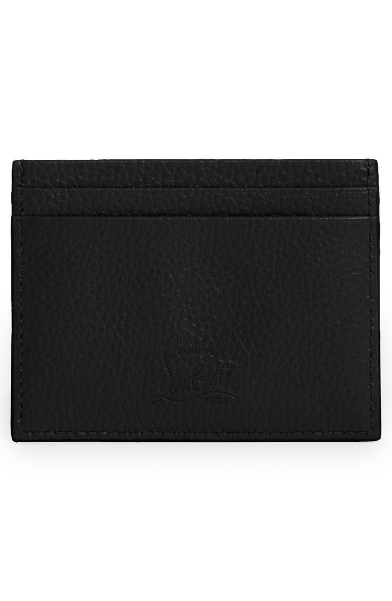 Christian Louboutin Kios Simple Leather Card Case, Alternate, color, Black/ Ultrablack