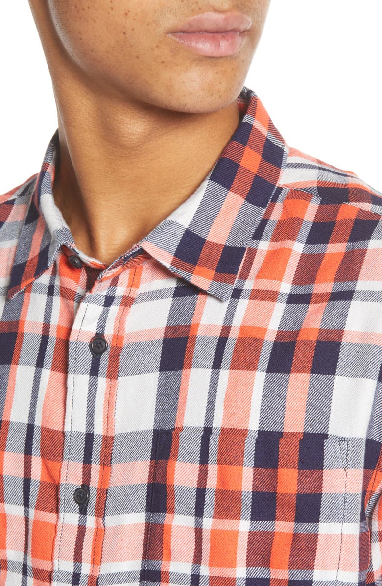 Scotch & Soda Plaid Button-Up Flannel Shirt, Alternate, color, 