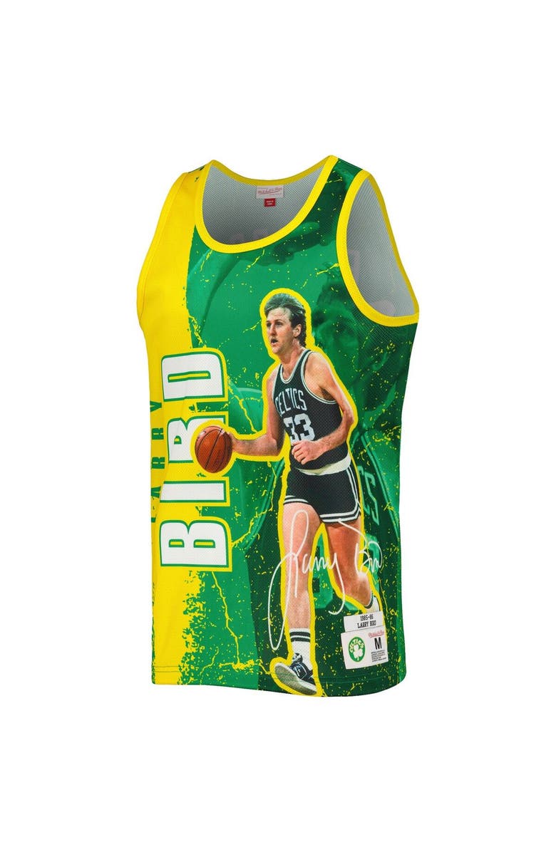 Mitchell & Ness Men's Mitchell & Ness Larry Bird Kelly Green Boston Celtics 1985-86 Hardwood Classics Player Burst Tank Top, Alternate, color, Kelly Green